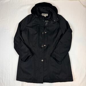 Kristen Black Mid-Length Black Coat Rain Jacket Sz XLarge